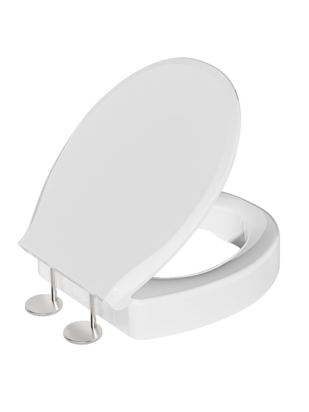 SAMODRA Raised Toilet Seat - 3 Inch Riser, Round, White